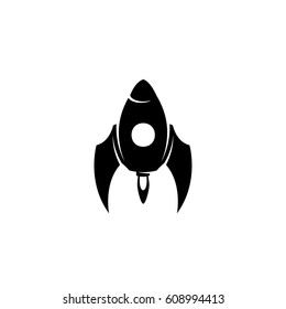 Spaceship vector logo illustration isolated sign symbol. Icon pictogram for web graphics