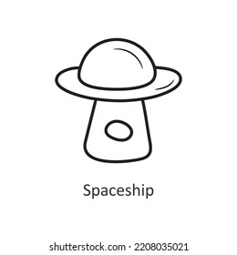 Spaceship Vector outline Icon Design illustration. Space Symbol on White background EPS 10 File
