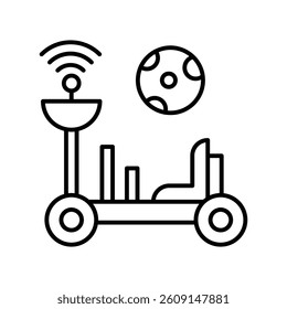 Spaceship vector outline icon. EPS 10 file