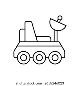 Spaceship  Vector outline illustration style icon