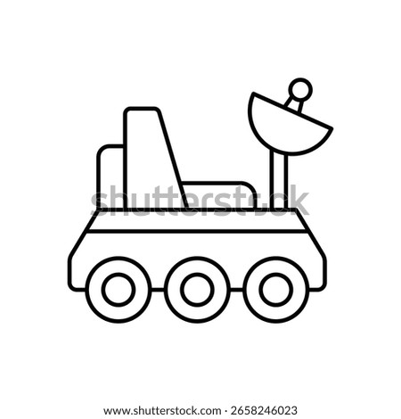 Spaceship  Vector outline illustration style icon