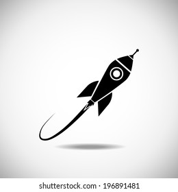 Spaceship vector symbol icon  on a white background