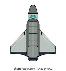 Spaceship vertical take off position symbol isolated vector illustration graphic design
