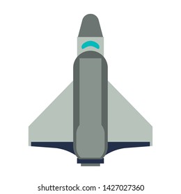 Spaceship vertical take off position symbol isolated vector illustration graphic design