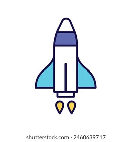 nave espacial con fondo blanco Vector ilustración de stock