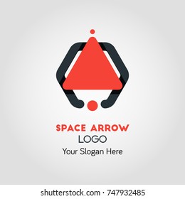 Spaceship-Like Upside Arrow Logo Template