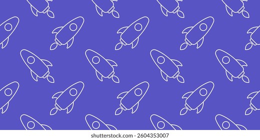 Spaceships in a vivid pattern create a lively backdrop for creativity and innovation