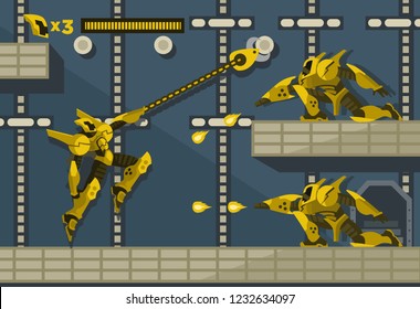 spacesuit character with grappling hook videogame