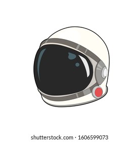 Spacesuit helmet for astronaut. Cosmonaut helmet. Vector graphic illustration. Isolated