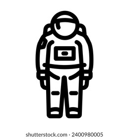 spacesuit space exploration line icon vector. spacesuit space exploration sign. isolated contour symbol black illustration