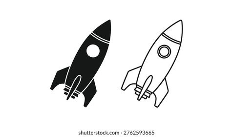 Space-Themed Rocket Launch Design Vector Art Vector
