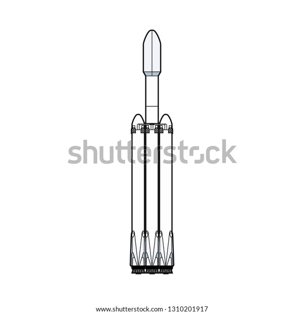 Spacex Falcon Heavy Shipped By Elon Stock Vector Royalty