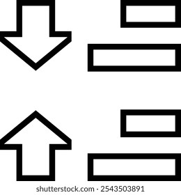 ícone de espaçamento. Design de estilo linear fino isolado em fundo branco