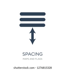spacing icon vector on white background, spacing trendy filled icons from Maps and Flags collection, spacing vector illustration