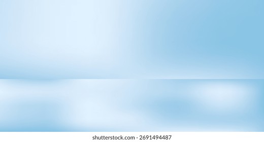 Fundo espaçoso com sombras sutis e iluminação azul macia Mock up com holofote embaçado para apresentação de inverno, produtos de marca, cosméticos e alimentos.