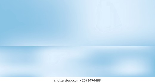 Fundo espaçoso com sombras sutis e iluminação azul macia Mock up com holofote embaçado para apresentação de inverno, produtos de marca, cosméticos e alimentos.