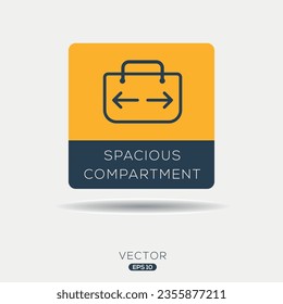 (Spacious compartment) Icon, Vector sign.