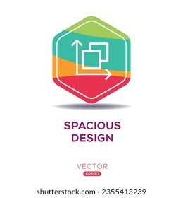 (Spacious design) Icon, Vector sign.