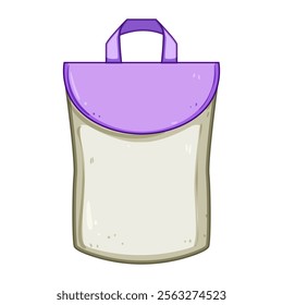 spacious diaper bag cartoon. durable lightweight, convenient pockets, changing mat spacious diaper bag sign. isolated symbol vector illustration