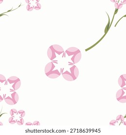 El diseño espacioso le da a este patrón sin costuras una sensación tranquila y elegante para los textiles. Abstractas diseño de flor en flor. Patrón con textil floral sin costuras