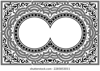 Amplio patrón panorámico con formas geométricas abstractas. Diferentes ornamentos de fondo blanco y negro. Composición para diseño textil, diseño web, tarjetas.