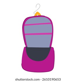 spacious toiletry bag cartoon. convenient stylish, functional essential, hygiene grooming spacious toiletry bag sign. isolated symbol vector illustration