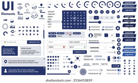 Una amplia Plantilla de Web con marcadores de posición para texto, Imágenes y controles de interfaz de usuario; adecuada para páginas de negocios o vitrinas de innovación