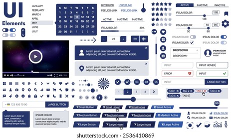 A spacious web template with placeholders for text, images, and UI controls; suitable for business pages or innovation showcases