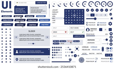 Una amplia Plantilla de Web con marcadores de posición para texto, Imágenes y controles de interfaz de usuario; adecuada para páginas de negocios o vitrinas de innovación