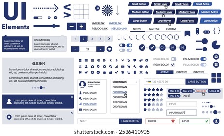 Una amplia Plantilla de Web con marcadores de posición para texto, Imágenes y controles de interfaz de usuario; adecuada para páginas de negocios o vitrinas de innovación