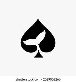 Spade, Ace, Aquatic, Whale, Giant logo design