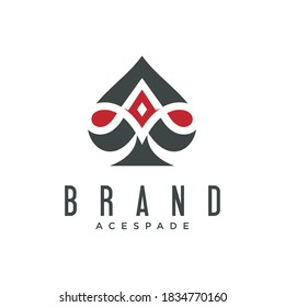 Diseño del logotipo de Ace de Espadas Creativo