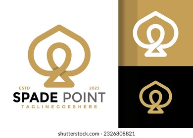 Spade ace point logo design vector symbol icon illustration