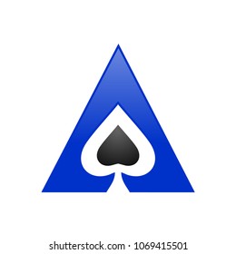 Spade Ace Triangle Symbol Logo Design