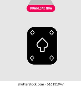 Spade Ace Vector Icon, The symbol of playing card. Simple, modern flat vector illustration for mobile app, website or desktop app   