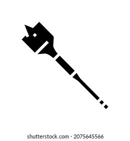 spade bit for drilling glyph icon vector. spade bit for drilling sign. isolated contour symbol black illustration