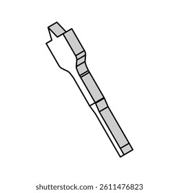 spade bit for drilling isometric icon vector. spade bit for drilling sign. isolated symbol illustration