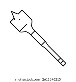 spade bit for drilling line icon vector. spade bit for drilling sign. isolated contour symbol black illustration
