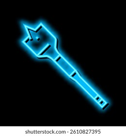spade bit for drilling neon light sign vector. spade bit for drilling illustration