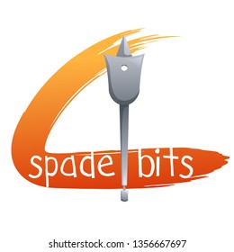 Spade bits icon in cartoon style. Tools for repair.