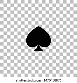 Spade. Black flat icon on a transparent background. Pictogram for your project