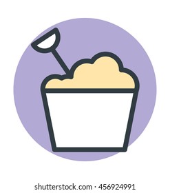Spade and Bucket Colored Vector Icon