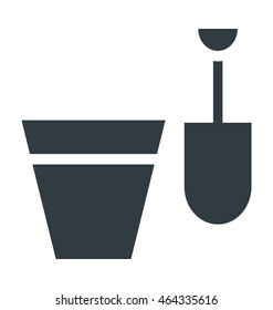 Spade and Bucket Colored Vector Icon