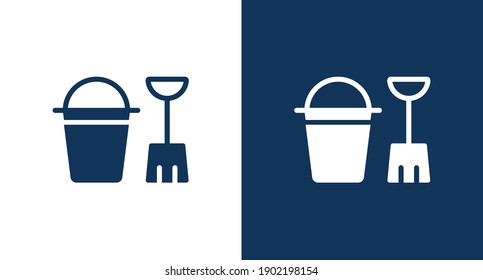 Spade- und Bucketsymbol für Web und Mobile