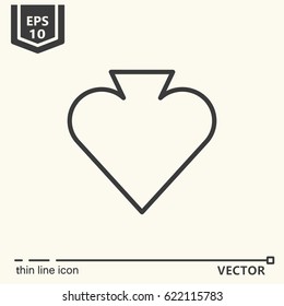 spade (card color) Vector single isolated icon. EPS 10. Isolated object.