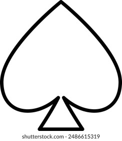 Spade Card flat black vector icon.