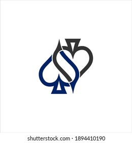 Spade Card Logo Design Vector Illustration  