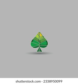 spade card logo vector illustration with window glass leaf concept