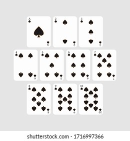 spade of cards poker casino. Isolated on white background vector eps10
