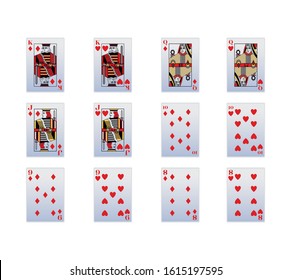 Spade and diamonds playing cards icon set over white background, vector illustration